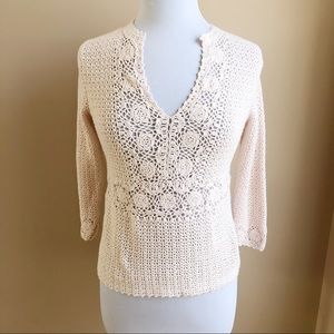 Vintage J. Crew crocheted cotton top